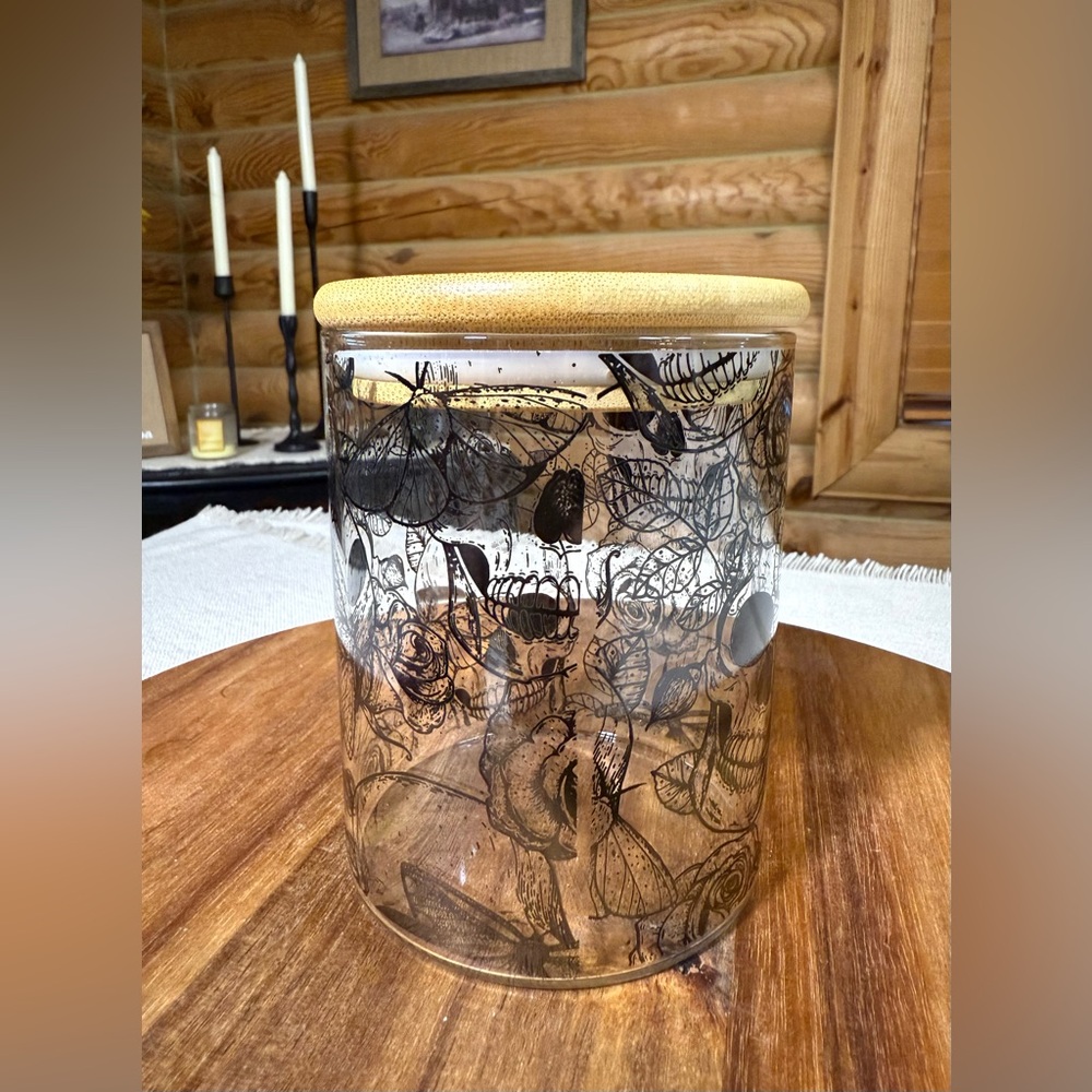 HALLOWEEN SKULLS & ROSES Glass Storage Container - Picture 2 of 8